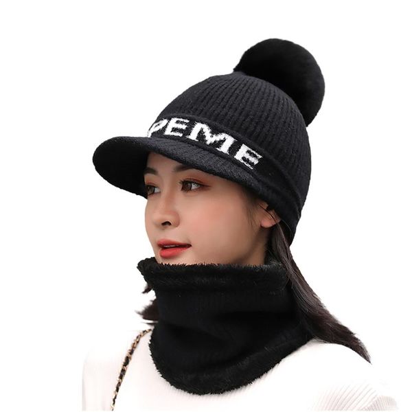 scarves 2021 warm winter solid color scarf hat fashion women knitted wool pompon cap cover +, Blue;gray
scarves 2021 warm winter solid color scarf hat fashion women knitted wool pompon cap cover +, Blue;gray