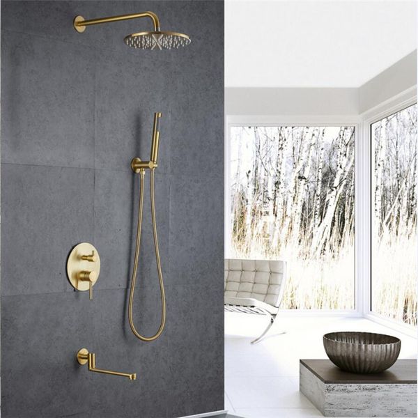 2021 new bathroom set brushed gold round rainfall faucet or ceiling wall mounted mixer 10" shower head kds4
2021 new bathroom set brushed gold round rainfall faucet or ceiling wall mounted mixer 10" shower head kds4