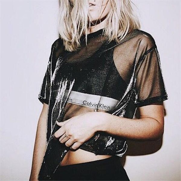 women's t-shirt 2021 spring summer womens long sleeve black mesh t shirts transparent punk club streetwear tees beach, White
women's t-shirt 2021 spring summer womens long sleeve black mesh t shirts transparent punk club streetwear tees beach, White