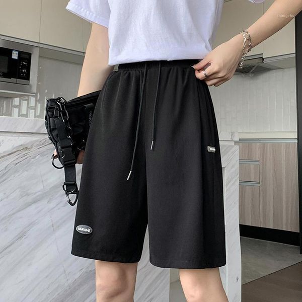 women's shorts 2021 summer casual ice silk biker women high waist loose short sweatpants streetwear womens, White;black
women's shorts 2021 summer casual ice silk biker women high waist loose short sweatpants streetwear womens, White;black
