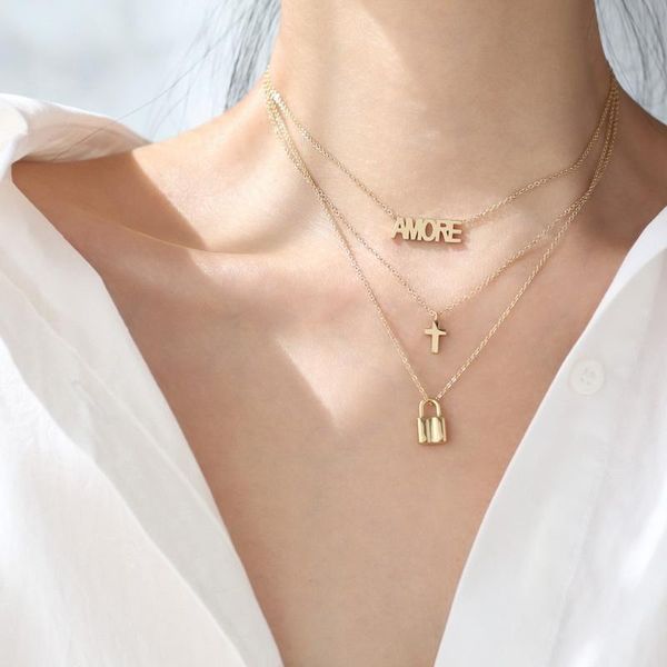 pendant necklaces yun ruo individuality letters cross lock necklace 14 k gold titanium steel jewelry woman gift never fade hypoallergenic, Silver
pendant necklaces yun ruo individuality letters cross lock necklace 14 k gold titanium steel jewelry woman gift never fade hypoallergenic, Silver