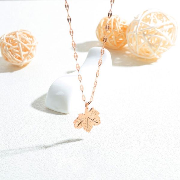 pendant necklaces beautiful necklace titanium steel leaf plated rose gold clavicle chain, Silver
pendant necklaces beautiful necklace titanium steel leaf plated rose gold clavicle chain, Silver