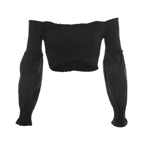 women's t-shirt women off shoulder ruffle trim ruched bandage crop puff long sleeve cross bodycon t-shirts, White
women's t-shirt women off shoulder ruffle trim ruched bandage crop puff long sleeve cross bodycon t-shirts, White