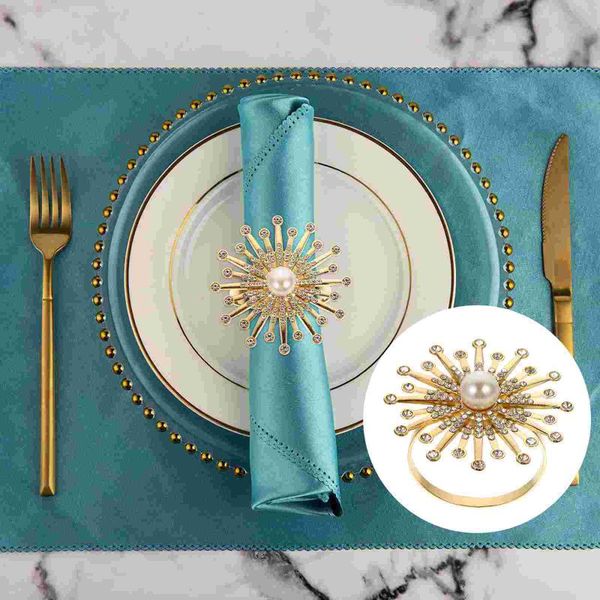 napkin rings 6pcs rhinestone pearl sunflower buckles table accessories
napkin rings 6pcs rhinestone pearl sunflower buckles table accessories