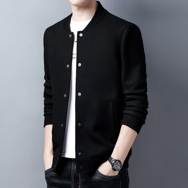 men's wool & blends autumn 2022 winter men coat business casual woolen jacket slim fit solid color thick warm outwear b418, Black
men's wool & blends autumn 2022 winter men coat business casual woolen jacket slim fit solid color thick warm outwear b418, Black