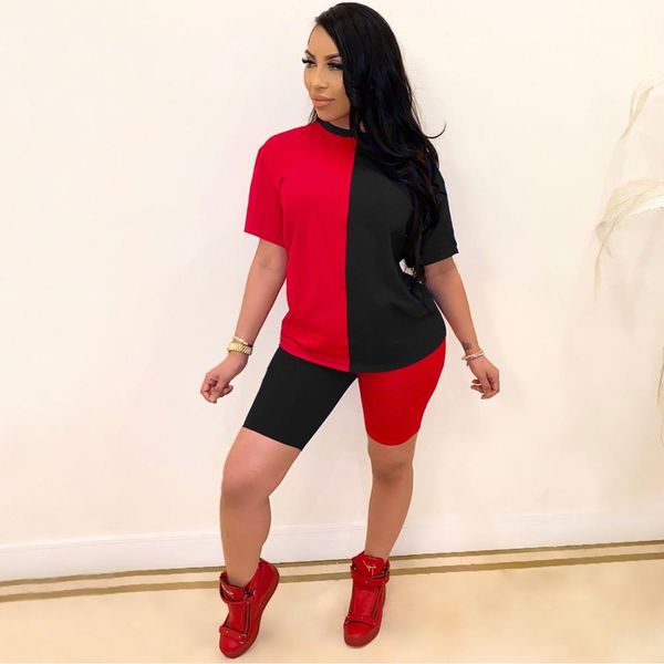 women casual tracksuits short pants summer sets 2020 contrast color two piece set short sleeve shirts+shorts womens, White
women casual tracksuits short pants summer sets 2020 contrast color two piece set short sleeve shirts+shorts womens, White