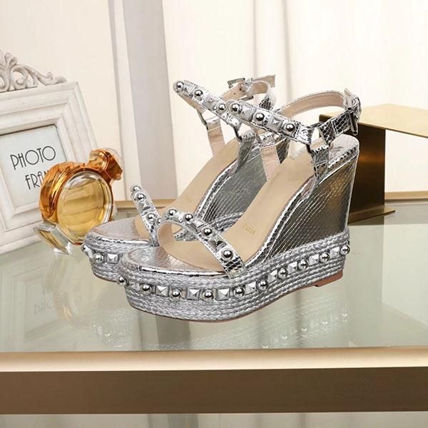 summer designer women platform wedge sandals high heels studded red bottom sandal woman fashion silver glitter-covered leather, Black
summer designer women platform wedge sandals high heels studded red bottom sandal woman fashion silver glitter-covered leather, Black