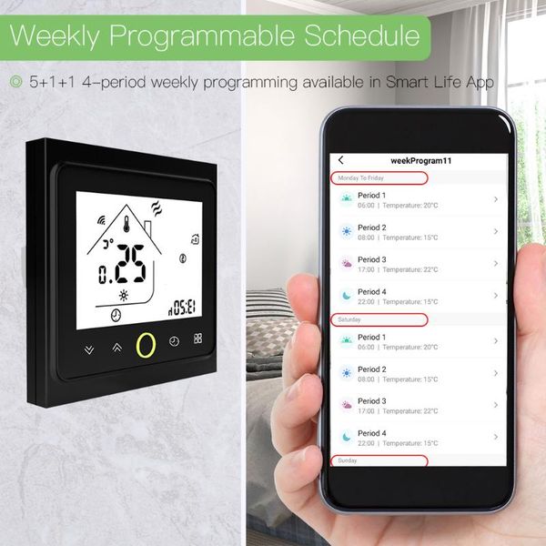 smart home control thermostat heater household temperature controller tuya zigbee for water/electric heating
smart home control thermostat heater household temperature controller tuya zigbee for water/electric heating