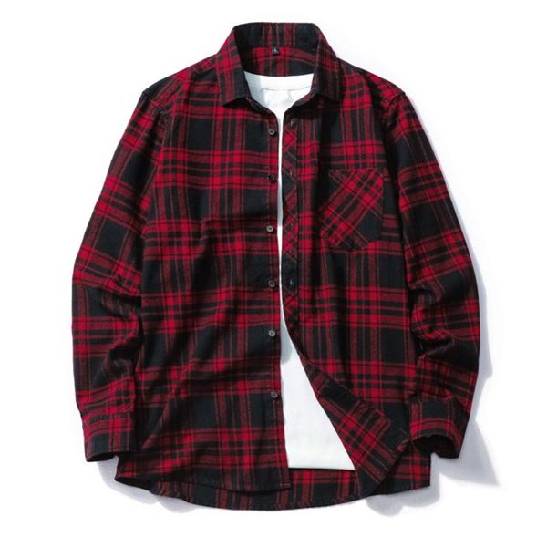 men's casual shirts hip hop streetwear plaid shirt men long sleeve 2021 loose autumn top, White;black
men's casual shirts hip hop streetwear plaid shirt men long sleeve 2021 loose autumn top, White;black