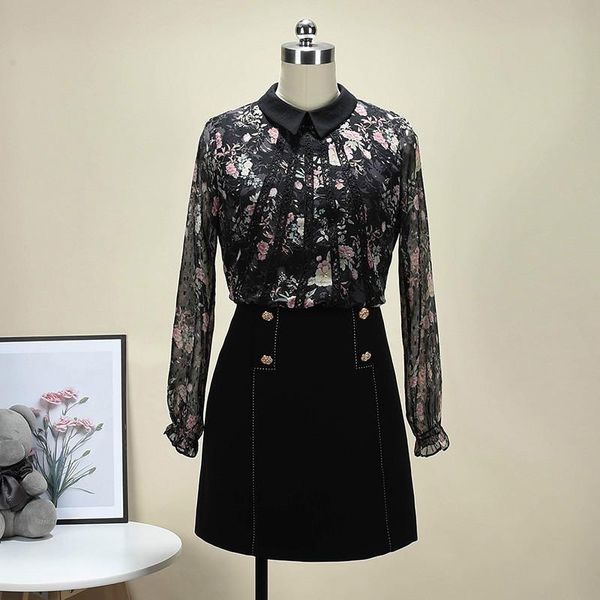 women's blouses & shirts elegant black flower print blouse women long sleeved chiffon shirt female loose slim fit all-match chic blusas, White
women's blouses & shirts elegant black flower print blouse women long sleeved chiffon shirt female loose slim fit all-match chic blusas, White