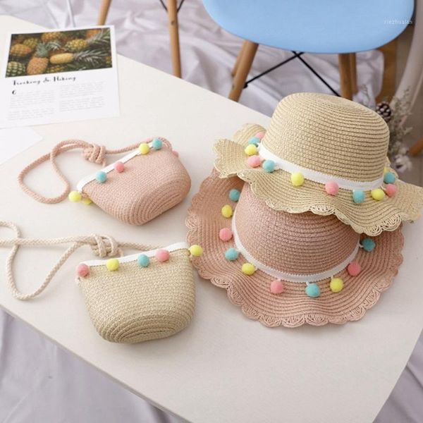 kids girls korean trendy straw handwoven hat sun protection beach hat colorful pompom ball summer bucket cap portable handbag1, Yellow
kids girls korean trendy straw handwoven hat sun protection beach hat colorful pompom ball summer bucket cap portable handbag1, Yellow