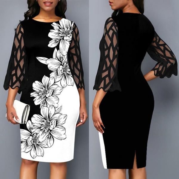 plus size elegant dress women dress floral print mesh patchwork 3/4 sleeve bodycon streetwear for party robe 2xl, Black;gray
plus size elegant dress women dress floral print mesh patchwork 3/4 sleeve bodycon streetwear for party robe 2xl, Black;gray