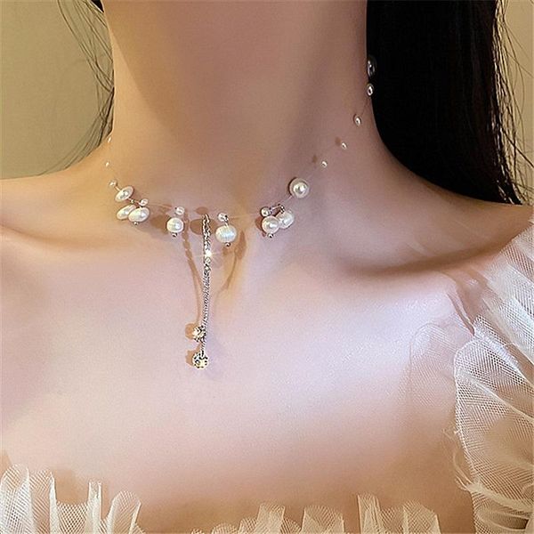 chokers pearl flashing diamond tassel necklace female light luxury short invisible collar for women choker 2021 trend jewelry gifts, Golden;silver
chokers pearl flashing diamond tassel necklace female light luxury short invisible collar for women choker 2021 trend jewelry gifts, Golden;silver