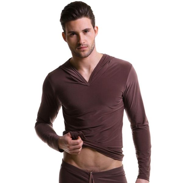 men's sleepwear hoodies sweater men underwear ice silk home wear soft and elastic pajama sets night bath + pants, Black;brown
men's sleepwear hoodies sweater men underwear ice silk home wear soft and elastic pajama sets night bath + pants, Black;brown