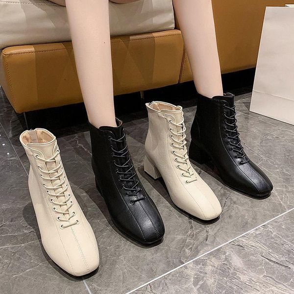 boots woman footwear 2021 pumps female autumn winter women ankle chunky ladies shoes pu leather fashion lace up square toe, Black
boots woman footwear 2021 pumps female autumn winter women ankle chunky ladies shoes pu leather fashion lace up square toe, Black