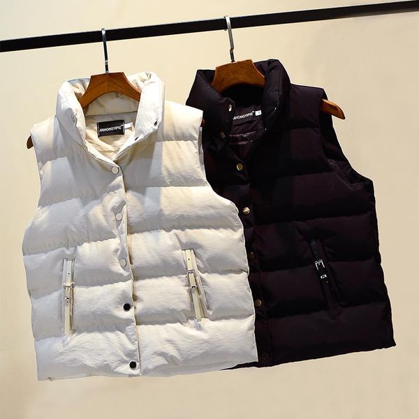 women's vests vest women autumn winter 2021 style sleeveless stand collar short waistcoat bread, Black;white
women's vests vest women autumn winter 2021 style sleeveless stand collar short waistcoat bread, Black;white