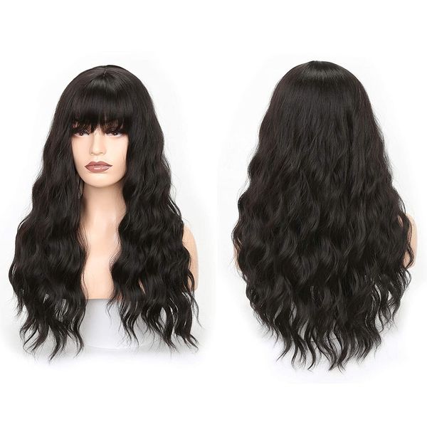 long kinky curly wavy hair with bangs black wigs for girl heat friendly synthetic party cosplay wigs 24inch
long kinky curly wavy hair with bangs black wigs for girl heat friendly synthetic party cosplay wigs 24inch