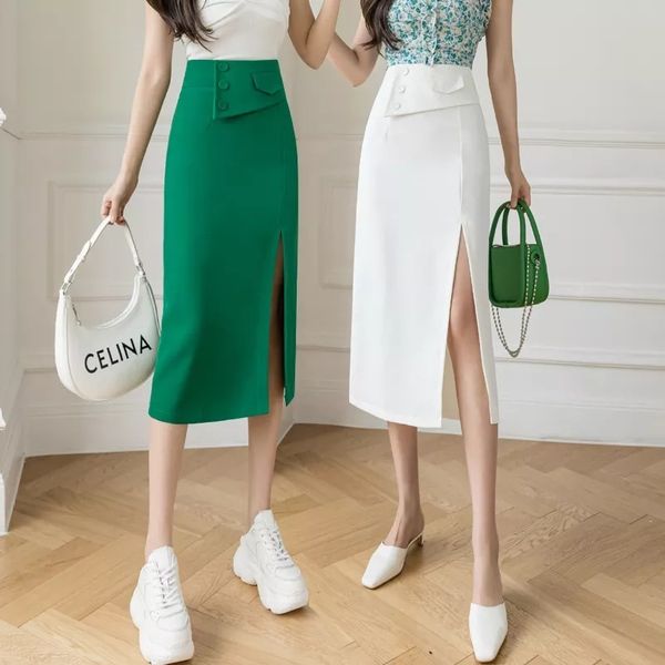 skirts high waist a-line skirt women's summer 2021 korean version versatile slim split middle and long one-step hip wrap skirt, Black
skirts high waist a-line skirt women's summer 2021 korean version versatile slim split middle and long one-step hip wrap skirt, Black