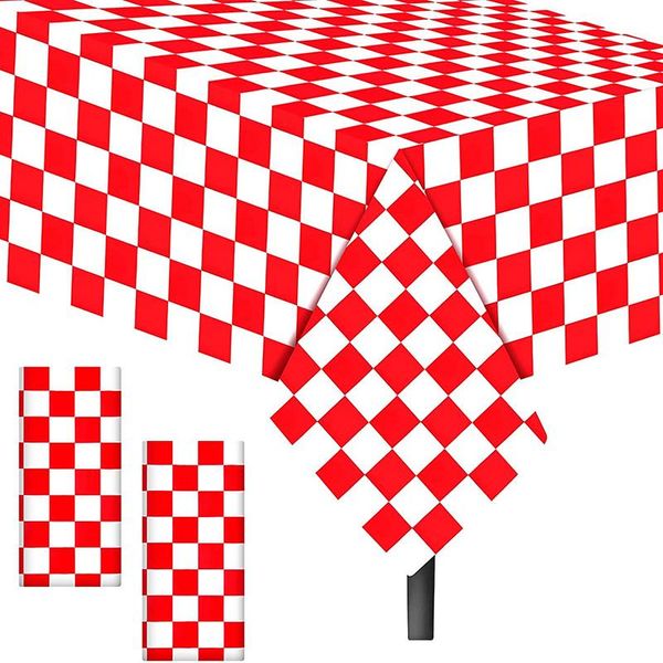 disposable dinnerware 3 pcs tablecloth red and white checkered plastic rectangle waterproof table cover christmas indoor birthday wedding
disposable dinnerware 3 pcs tablecloth red and white checkered plastic rectangle waterproof table cover christmas indoor birthday wedding
