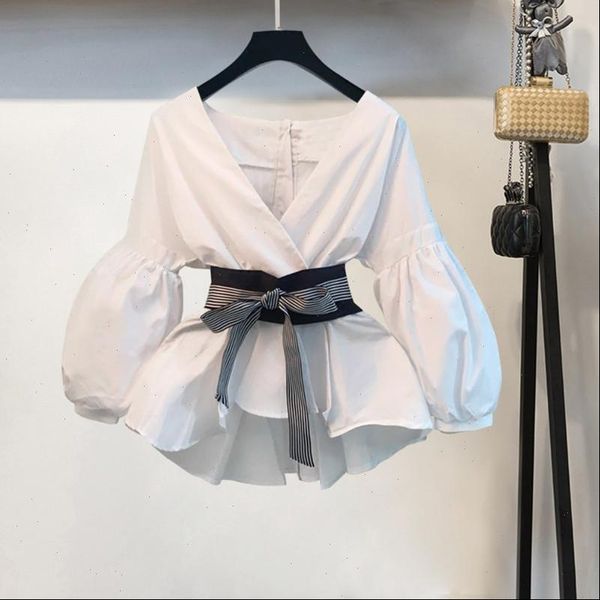s 3xl elegant ol casual blouse women autumn new lantern sleeve sashes bow v neck striped white shirt blusas mujer de 2021
s 3xl elegant ol casual blouse women autumn new lantern sleeve sashes bow v neck striped white shirt blusas mujer de 2021