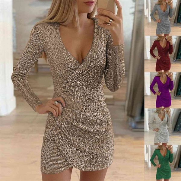 shiny sequin womens dress long sleeve v neck bodycon slim short spring evening party clubwear arrival, Black;gray
shiny sequin womens dress long sleeve v neck bodycon slim short spring evening party clubwear arrival, Black;gray