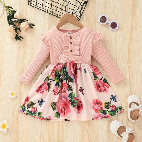 girl's dresses toddler kids vestido baby girls ribbed ruffled splice floral bow party princess dress long sleeve o-neck winter vestidos, Red;yellow
girl's dresses toddler kids vestido baby girls ribbed ruffled splice floral bow party princess dress long sleeve o-neck winter vestidos, Red;yellow