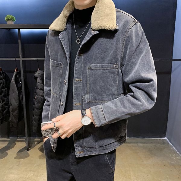 high 2021 new quality winter denim men's clothing fashion front pockets turn down collar thick jeans casual 3xl jackets bdti, Black;brown
high 2021 new quality winter denim men's clothing fashion front pockets turn down collar thick jeans casual 3xl jackets bdti, Black;brown