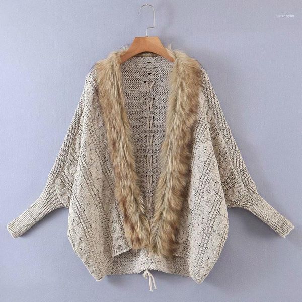 women autumn cardigans knitted sweater coats 2021 loose batwing sleeve open stitch fur collar female bandage outerwear1, White
women autumn cardigans knitted sweater coats 2021 loose batwing sleeve open stitch fur collar female bandage outerwear1, White