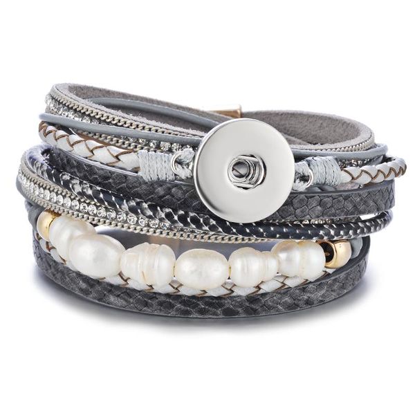 charm bracelets leather bracelet vocheng ginger snap jewelry multilayer long with pearl crystal magnet clasp fit 18mm button 3 colors nn-602, Golden;silver
charm bracelets leather bracelet vocheng ginger snap jewelry multilayer long with pearl crystal magnet clasp fit 18mm button 3 colors nn-602, Golden;silver