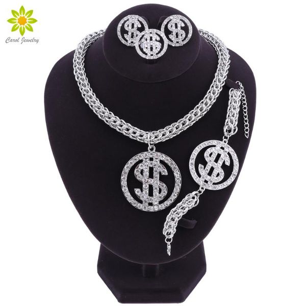 earrings & necklace fashion jewelry set us dollar money pendant silver color chain for women rhinestone hip hop
earrings & necklace fashion jewelry set us dollar money pendant silver color chain for women rhinestone hip hop
