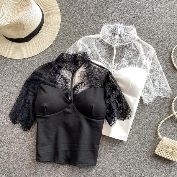 bustiers & corsets women's summer 2021 france women chest gauze hollow out fashion short shirt backless white black lace blouse, Black;white
bustiers & corsets women's summer 2021 france women chest gauze hollow out fashion short shirt backless white black lace blouse, Black;white