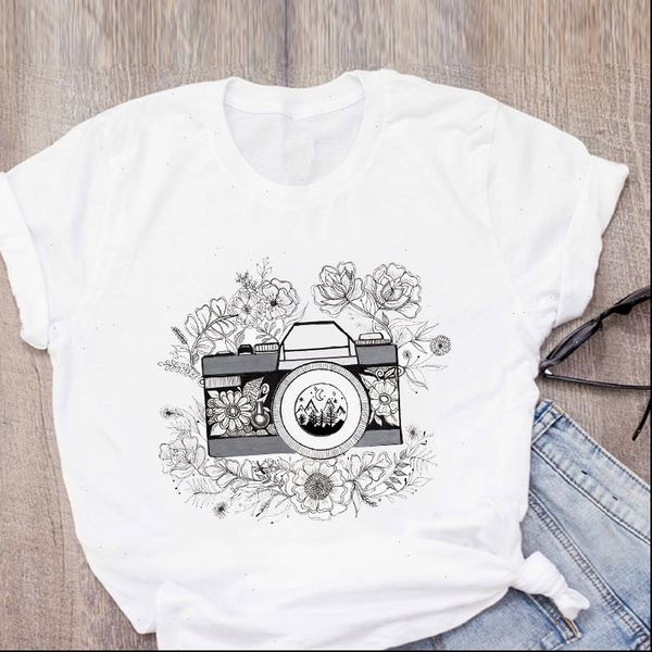 women graphic camera flower vintage floral 80s 90s summer t shirt lady clothes womens clothing tee female t shirt, White
women graphic camera flower vintage floral 80s 90s summer t shirt lady clothes womens clothing tee female t shirt, White
