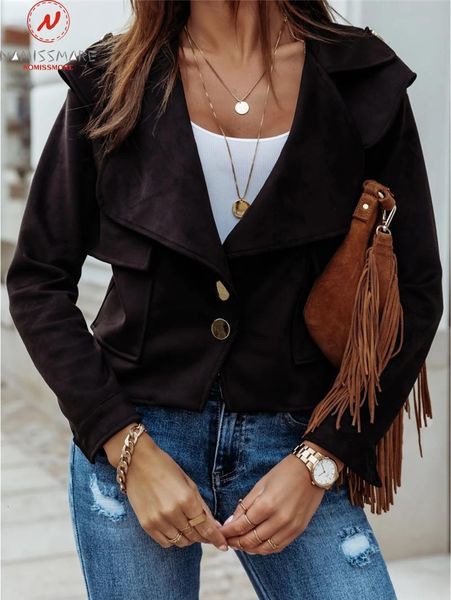 women's jackets fashion women autumn winter solid color coat single-breasted design turn-down collar long sleeve slim plush cardgian j, Black;brown
women's jackets fashion women autumn winter solid color coat single-breasted design turn-down collar long sleeve slim plush cardgian j, Black;brown