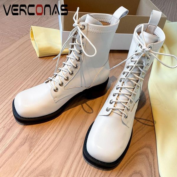 boots verconas lace-up casual ankle for women autumn winter shoes woman genuine leather platforms square toe thick heels, Black
boots verconas lace-up casual ankle for women autumn winter shoes woman genuine leather platforms square toe thick heels, Black