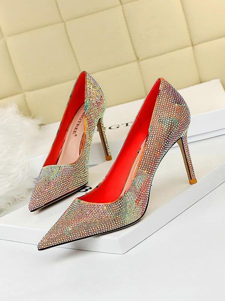 dress shoes female fine ultra-high documentary lighter pointed color matching diamond thin fashion, Black
dress shoes female fine ultra-high documentary lighter pointed color matching diamond thin fashion, Black