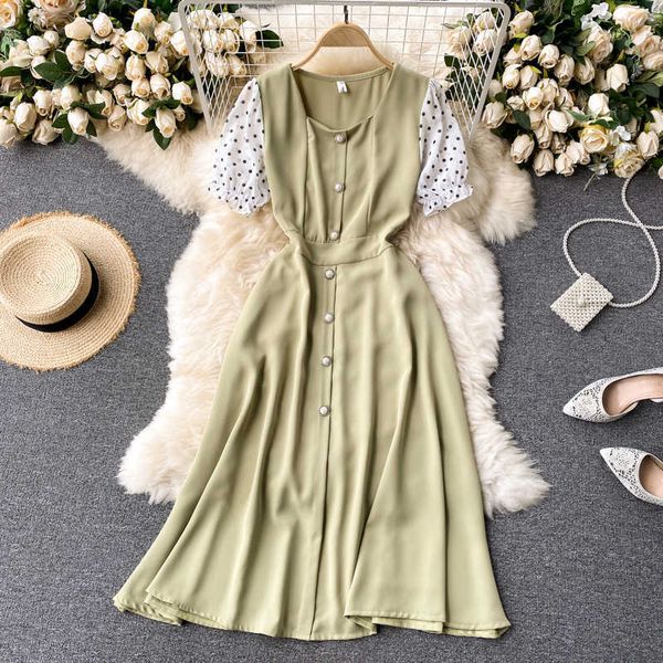 deat women puff sleeve hit color stitching vintage midi dress square collar high waist fashion spring summer 11b701 210709, Black;gray
deat women puff sleeve hit color stitching vintage midi dress square collar high waist fashion spring summer 11b701 210709, Black;gray