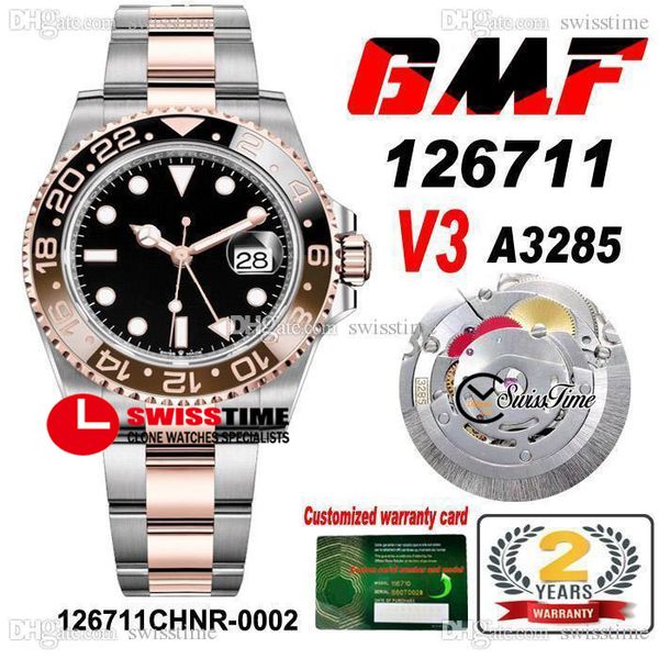 gmf v3 40mm gmt ii cal a3285 automatic mens watch root beer two tone rose gold brown ceramic bezel black dial 904l steel oystersteel bracele, Slivery;brown
gmf v3 40mm gmt ii cal a3285 automatic mens watch root beer two tone rose gold brown ceramic bezel black dial 904l steel oystersteel bracele, Slivery;brown