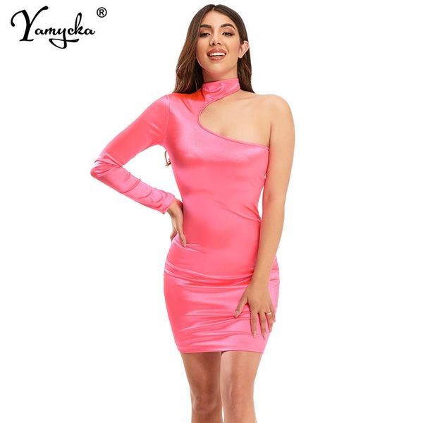 casual dresses pink green satin summer dress women one shoulder halter club bodycon party elegant mini sukienki vestidos, Black;gray
casual dresses pink green satin summer dress women one shoulder halter club bodycon party elegant mini sukienki vestidos, Black;gray