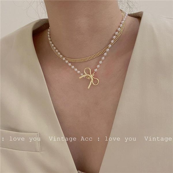 pendant necklaces fashion retro bow necklace ins metal pearl double female temperament commuter butterfly trend, Silver
pendant necklaces fashion retro bow necklace ins metal pearl double female temperament commuter butterfly trend, Silver