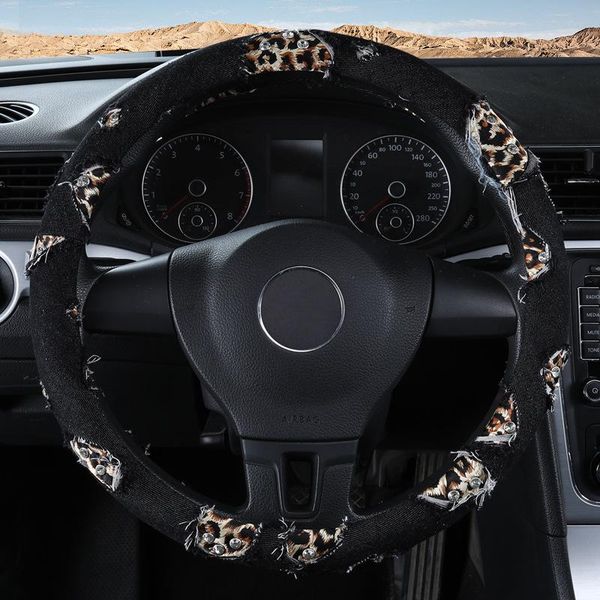 steering wheel covers fashion car cover 38cm universal leopard denim material with drill anti-skid accessories
steering wheel covers fashion car cover 38cm universal leopard denim material with drill anti-skid accessories