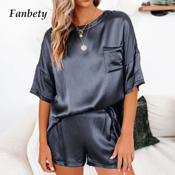 2021 new women's two pieces pajamas faux silk solid pajama women sleepwear sets spring summer pocket shirt and shorts homewear f4qp, Black;white
2021 new women's two pieces pajamas faux silk solid pajama women sleepwear sets spring summer pocket shirt and shorts homewear f4qp, Black;white