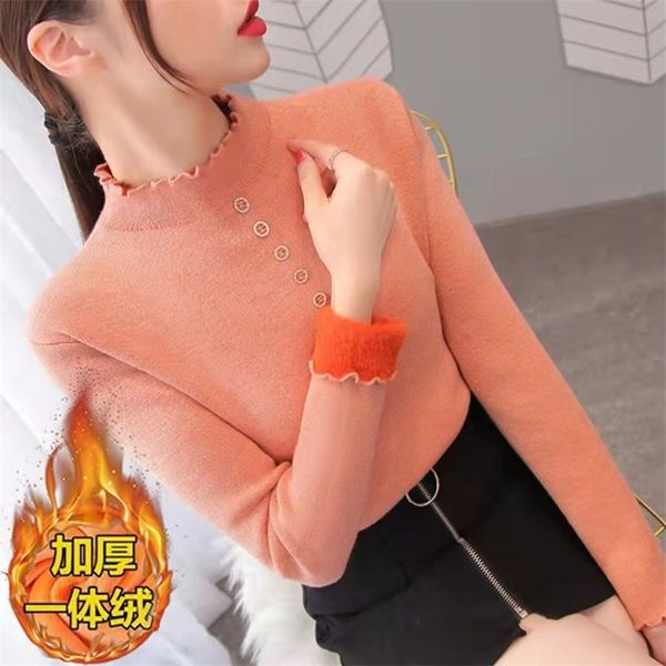 crew neck buckle solid color temperament commuter pullover long sleeve all-in-one cashmere sweater women's wear versatile underwear, White;black
crew neck buckle solid color temperament commuter pullover long sleeve all-in-one cashmere sweater women's wear versatile underwear, White;black