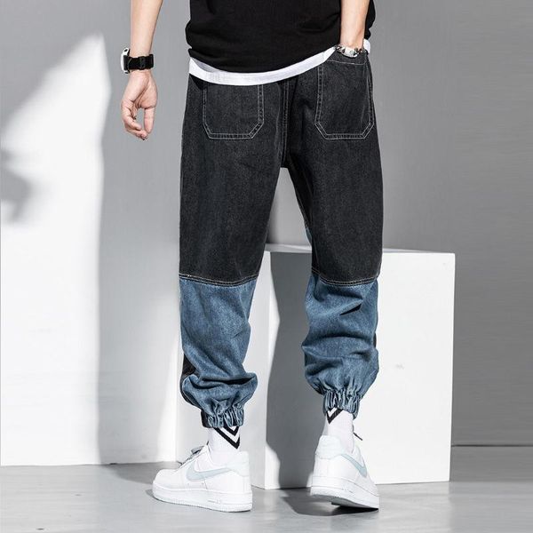 men's pants jeans fashion hip hop color matching overalls loose toe harlan american summer, Black
men's pants jeans fashion hip hop color matching overalls loose toe harlan american summer, Black