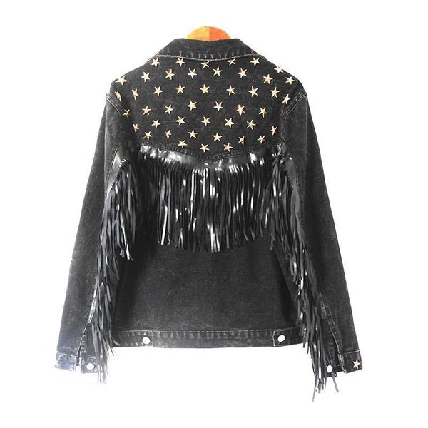 women's jackets denim jacket tassel rivet metal trend fashion loose casual zbxw, Black;brown
women's jackets denim jacket tassel rivet metal trend fashion loose casual zbxw, Black;brown