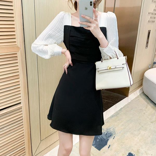 casual dresses black white patchwork mini dress women korean one piece office lady elegant 2021 autumn evening party long sleeve, Black;gray
casual dresses black white patchwork mini dress women korean one piece office lady elegant 2021 autumn evening party long sleeve, Black;gray