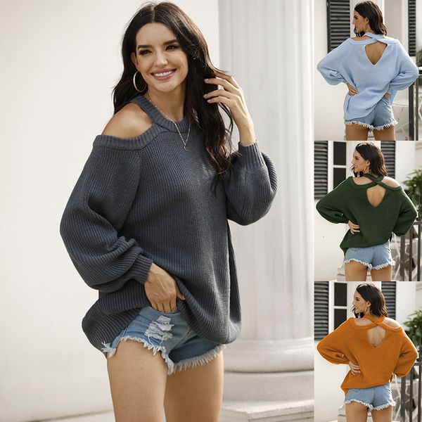 2021 autumn winter new european and american women's back peach heart hollow knit sweater round hanging neck strapless o1ft, White;black
2021 autumn winter new european and american women's back peach heart hollow knit sweater round hanging neck strapless o1ft, White;black