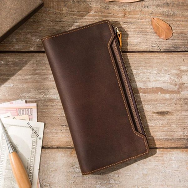 wallets leather retro simple men's and women's handmade pure long two-fold buckle wallet mobile phon, Red;black
wallets leather retro simple men's and women's handmade pure long two-fold buckle wallet mobile phon, Red;black