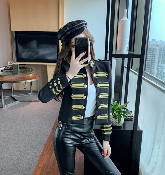 women's jackets women autumn european fashion stand collar long sleeve royal gold embroidery single breasted short coat jacket blazer c, Black;brown
women's jackets women autumn european fashion stand collar long sleeve royal gold embroidery single breasted short coat jacket blazer c, Black;brown