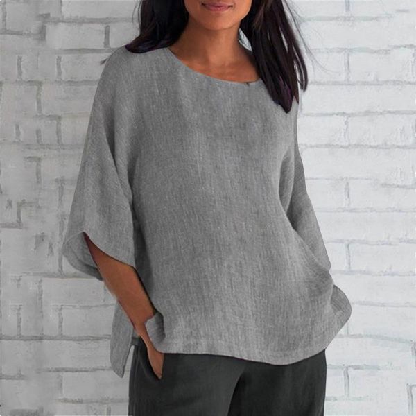 women's blouses & shirts casual blouse summer tunic vintage linen female o-neck blusas elegant half sleeve button d4, White
women's blouses & shirts casual blouse summer tunic vintage linen female o-neck blusas elegant half sleeve button d4, White
