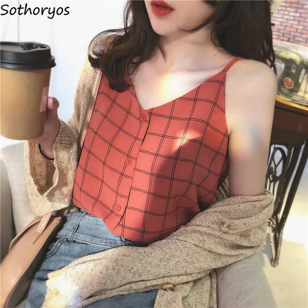 women's tanks & camis camisoles women chiffon plaid single breasted v-neck summer casual korean style vintage loose womens fashion tank, White
women's tanks & camis camisoles women chiffon plaid single breasted v-neck summer casual korean style vintage loose womens fashion tank, White